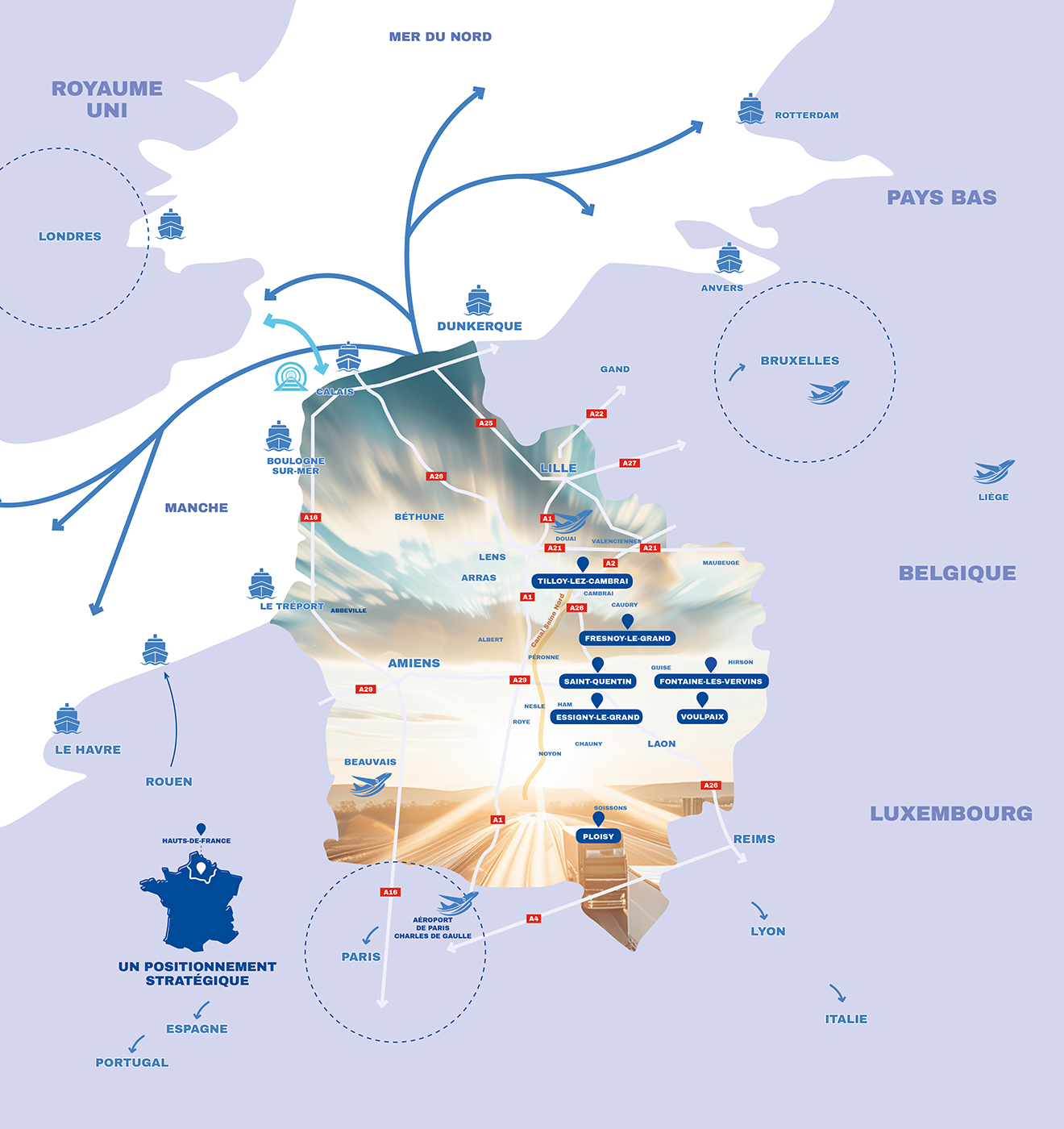 Localisation des sites logistique de Houtch Transport